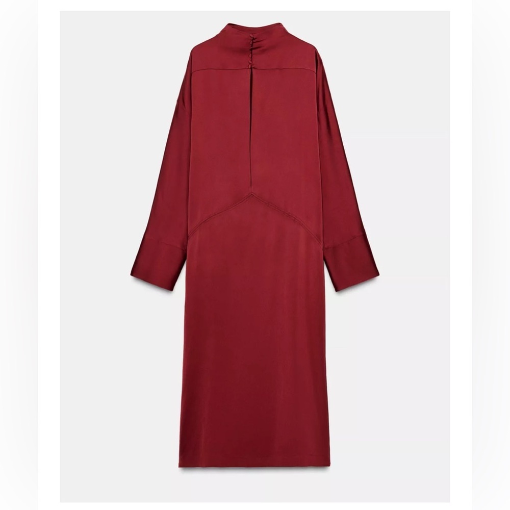 Zara SATIN EFFECT TIED DRESS ZW COLLECTION - Picture 5 of 6